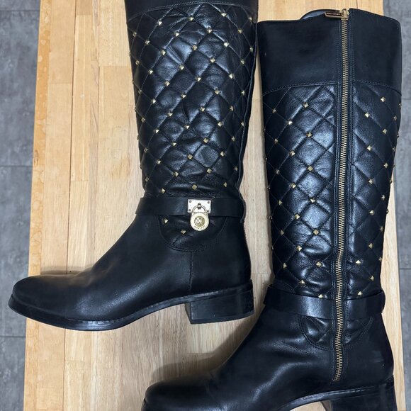 Michael Kors Hamilton Studded Riding Boots SIze 10 - Picture 1 of 3